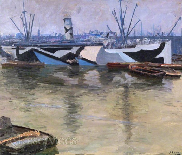 Sir John Lavery - Die Appam London Docks - The Appam London Docks